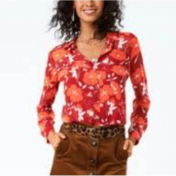 Cabi Hothouse Blouse in Scarlet Flower - Size Medium - Picture 1 of 7